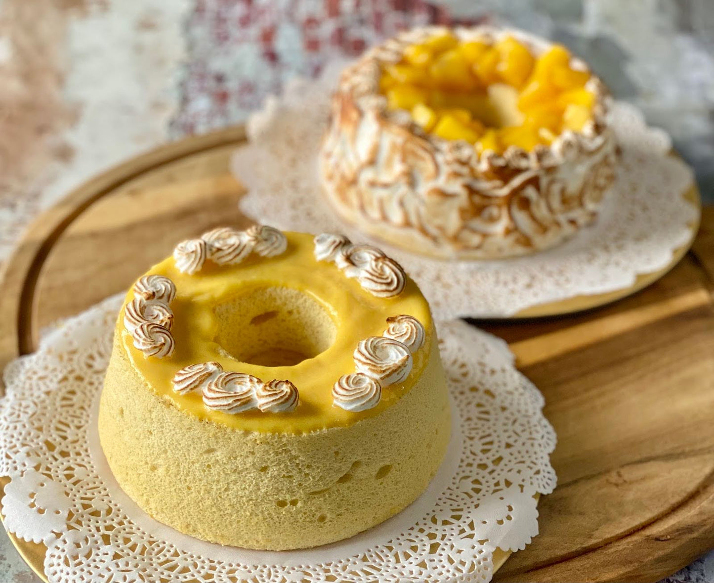 Mango Curd Meringue Cake Recipe