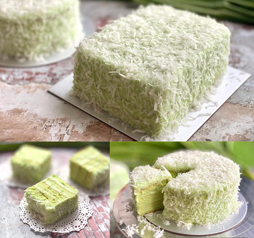 Pandan Fudge Lamington Recipe